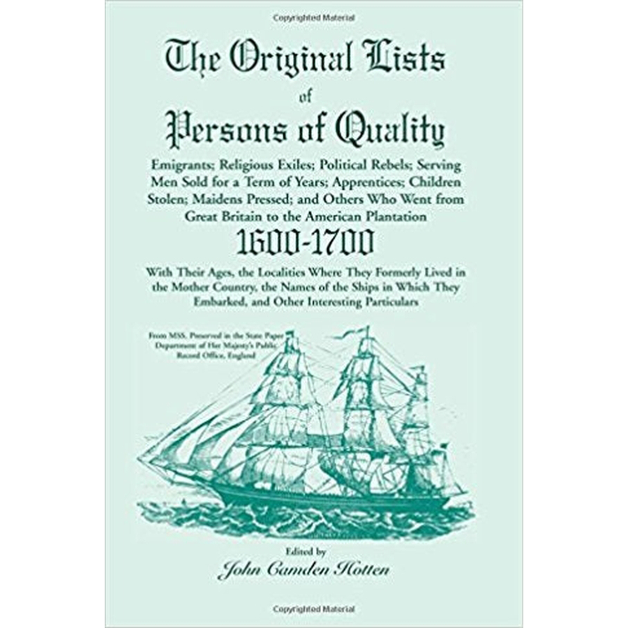 The Original Lists of Persons of Quality