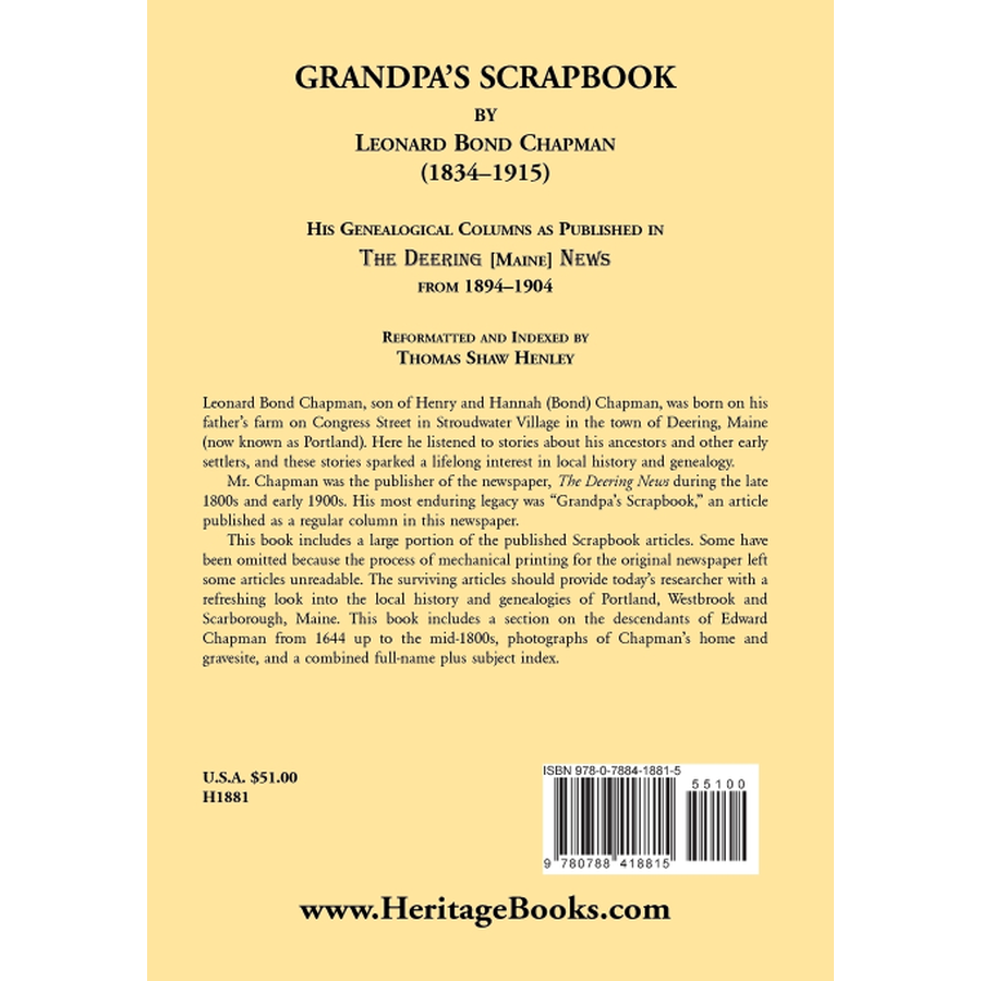 Grandpa's Scrapbook back cover