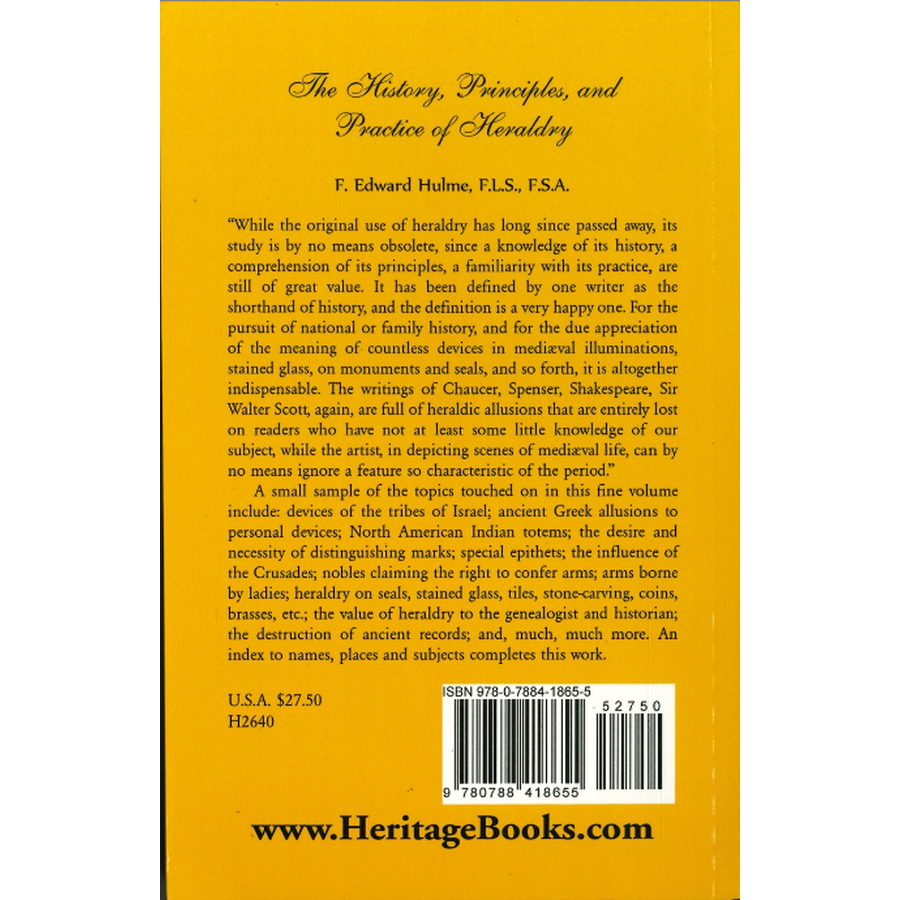 The History, Principles, and Practice of Heraldry back cover
