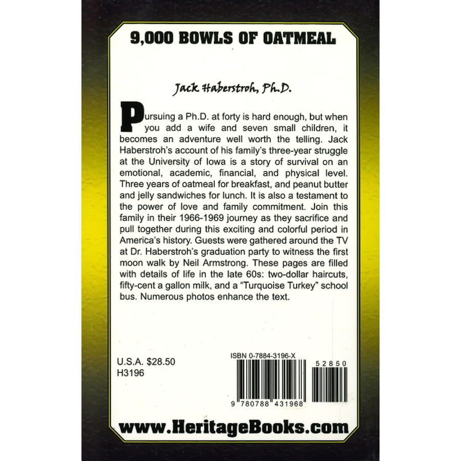 9,000 Bowls of Oatmeal back cover