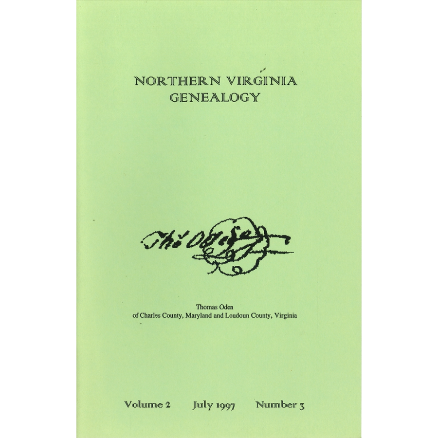 Northern Virginia Genealogy: Volume 2 Number 3, July 1997