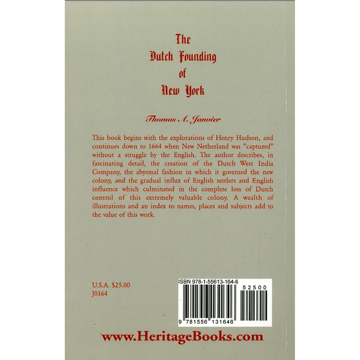 The Dutch Founding of New York back cover