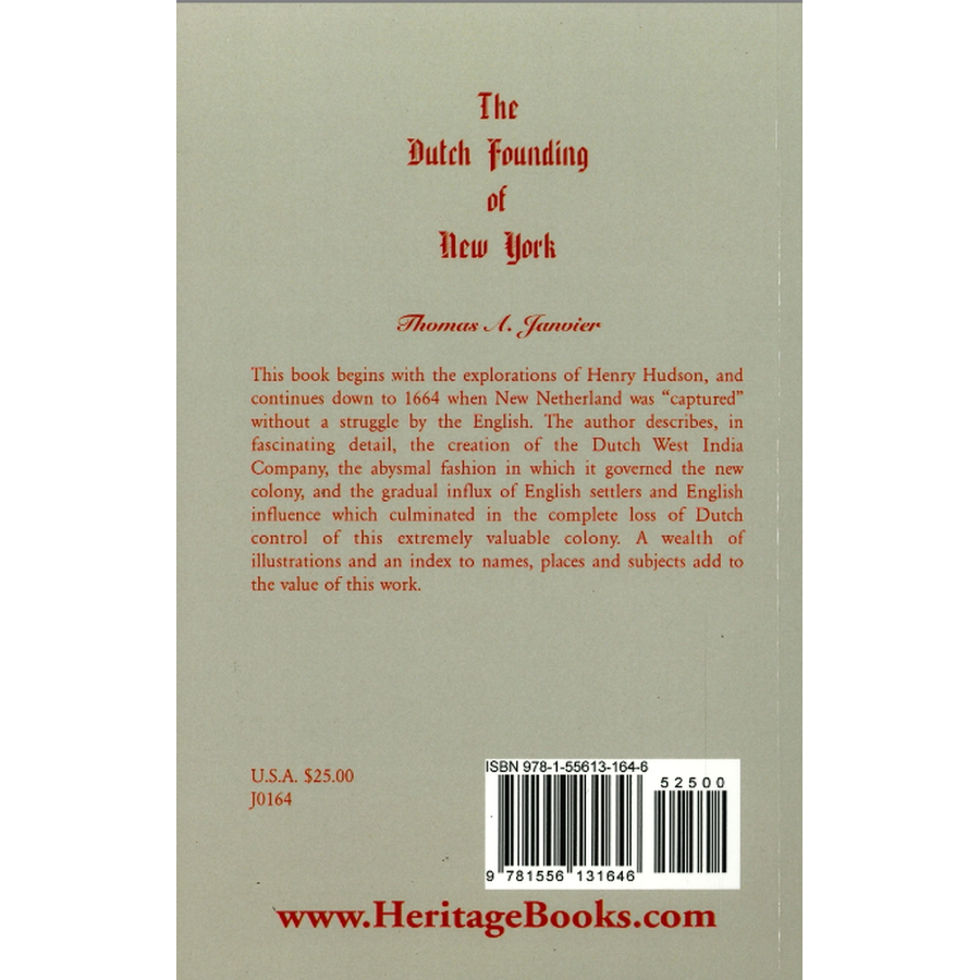 The Dutch Founding of New York back cover