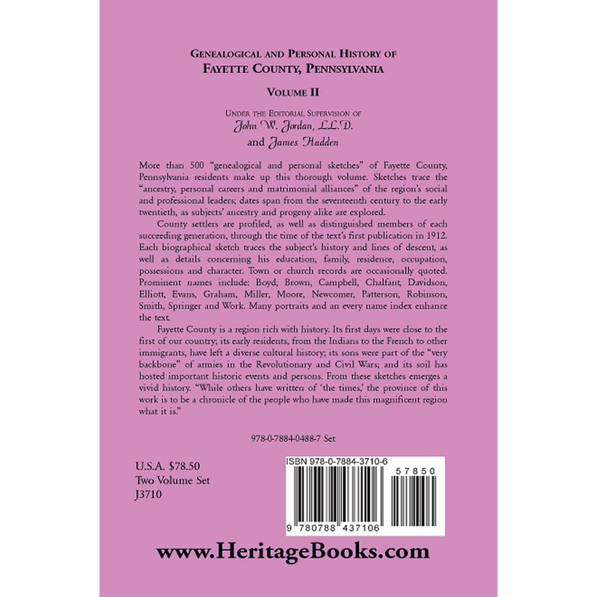 Genealogical and Personal History of Fayette County, Pennsylvania, Volume 2 back cover