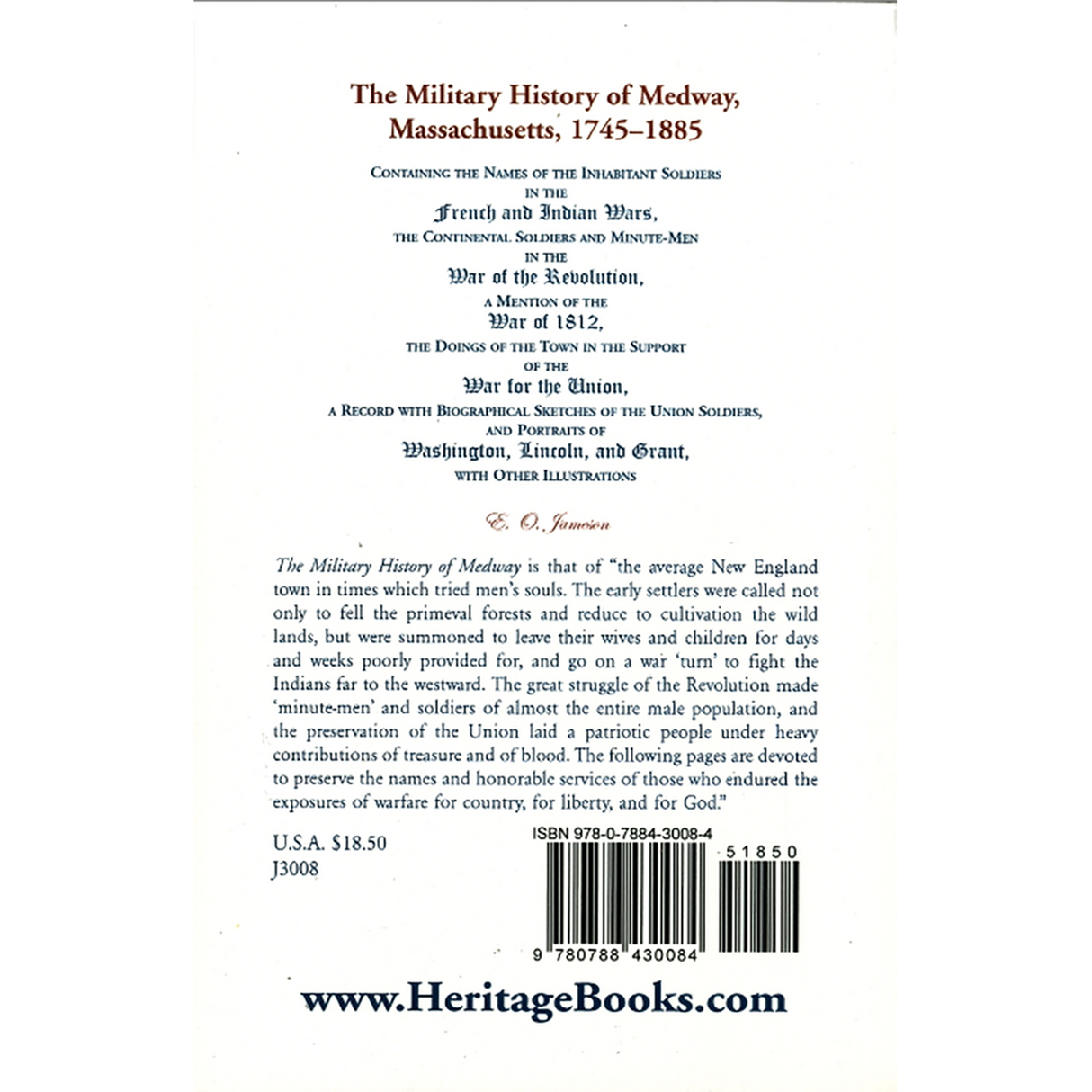 The Military History of Medway, Massachusetts back cover