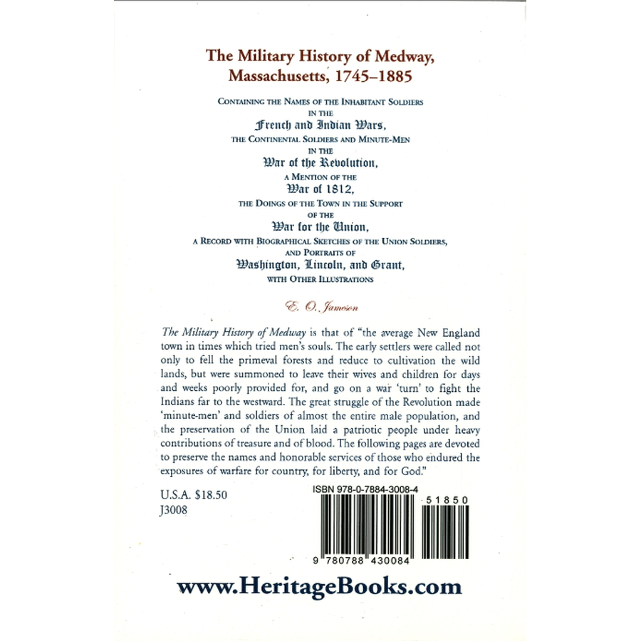 The Military History of Medway, Massachusetts back cover