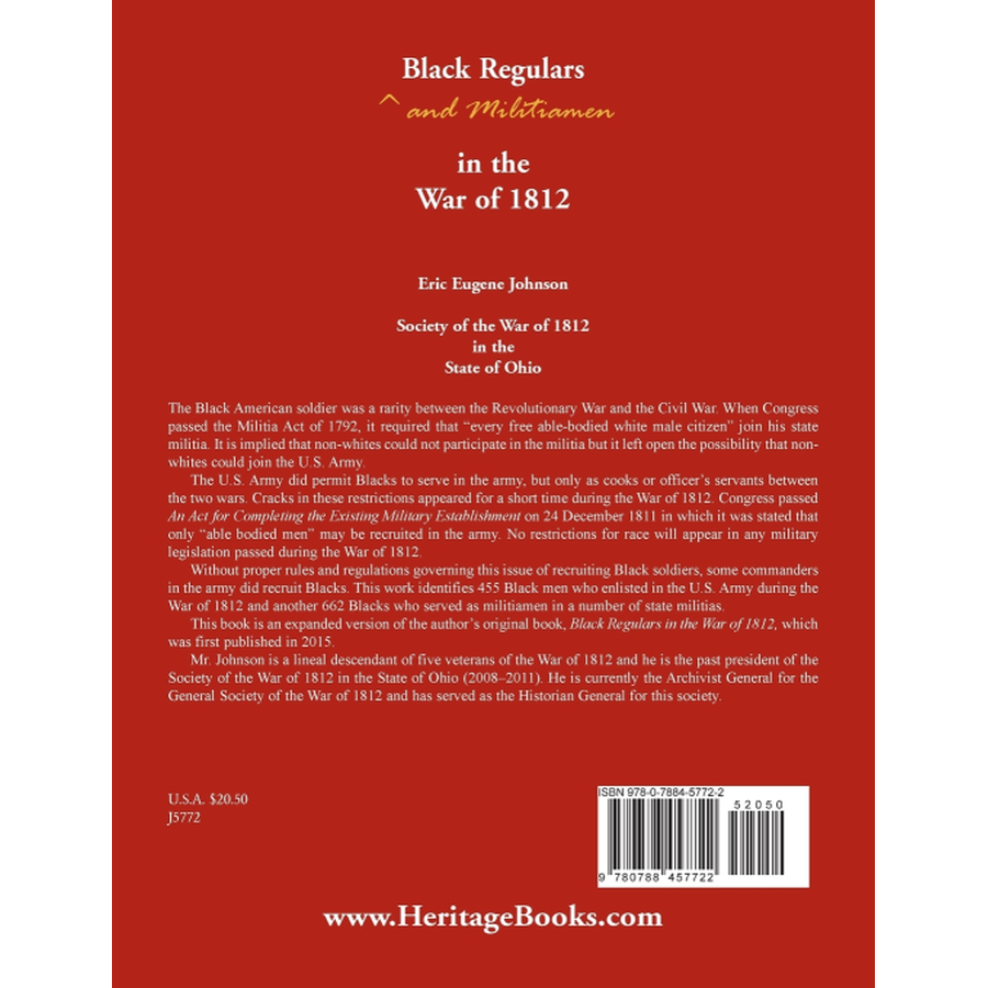 Black Regulars and Militiamen in the War of 1812 back cover