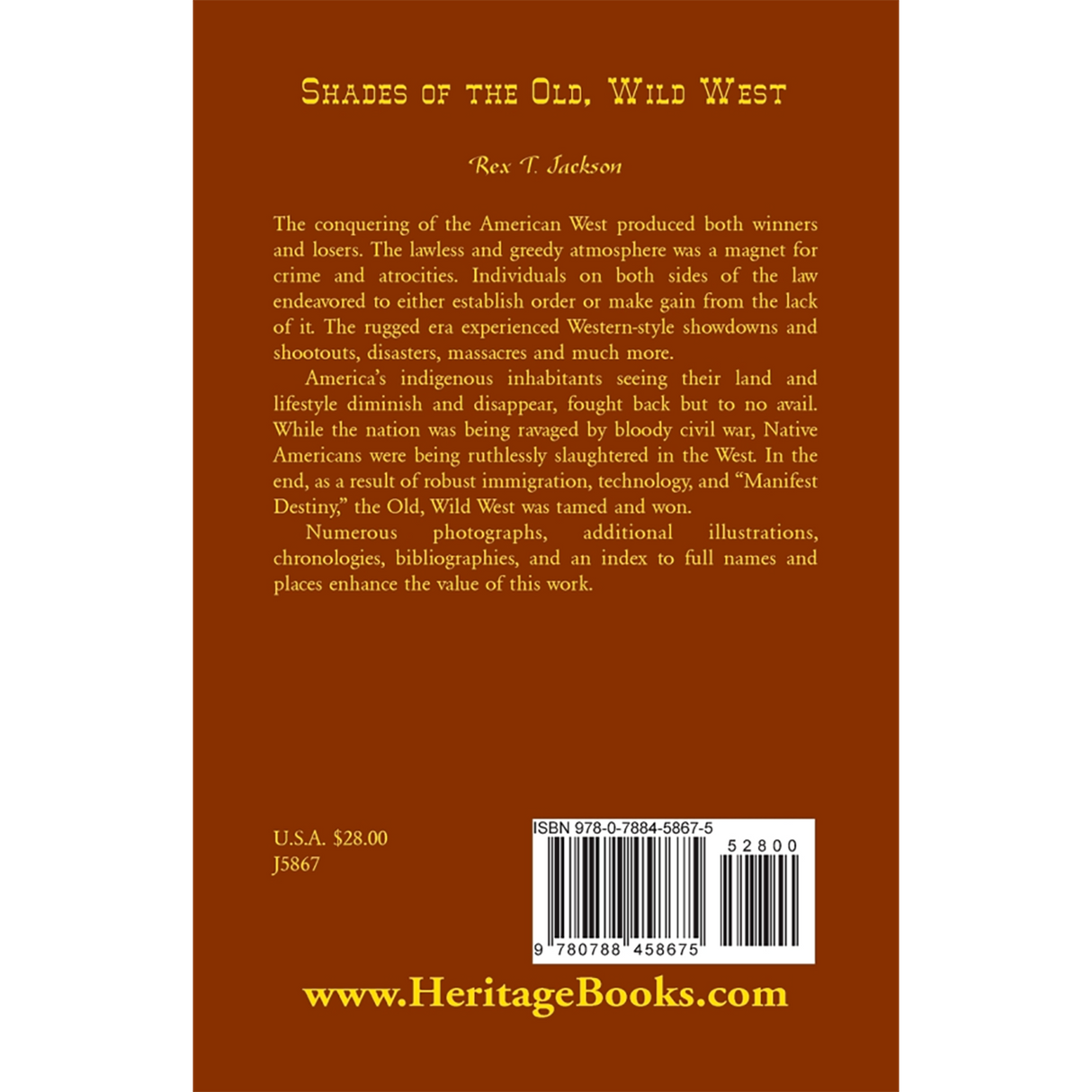 Shades of the Old Wild West back cover