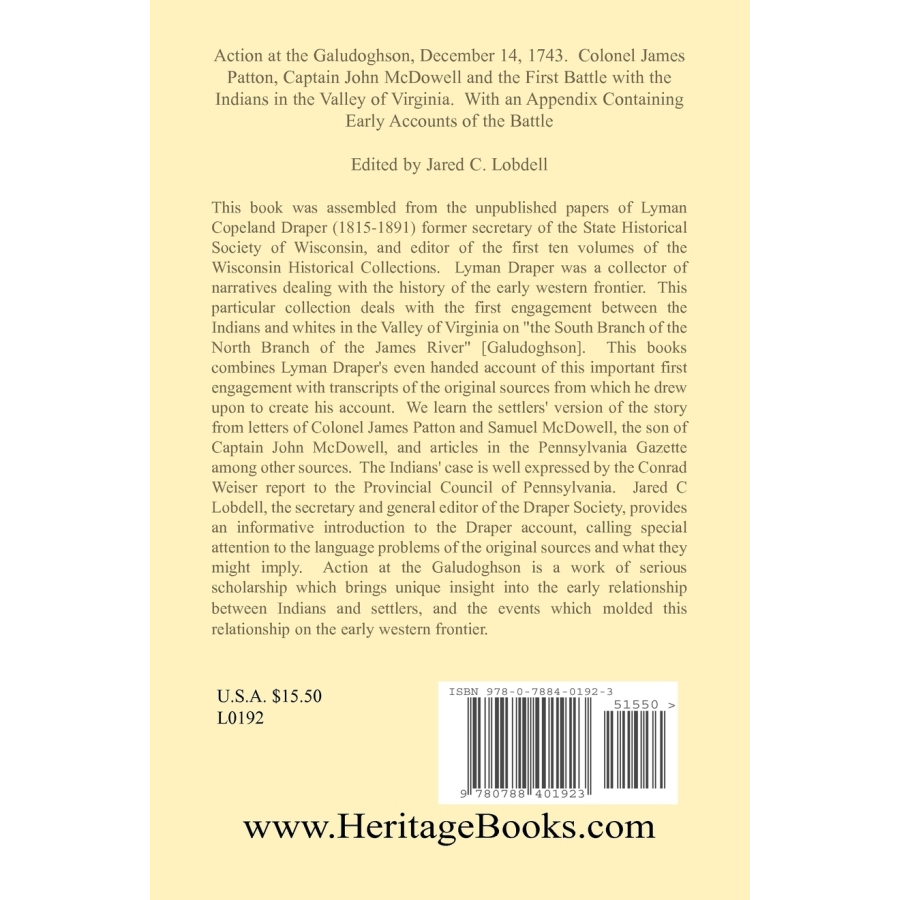 Action at the Galudoghson, December 14, 1742 back cover