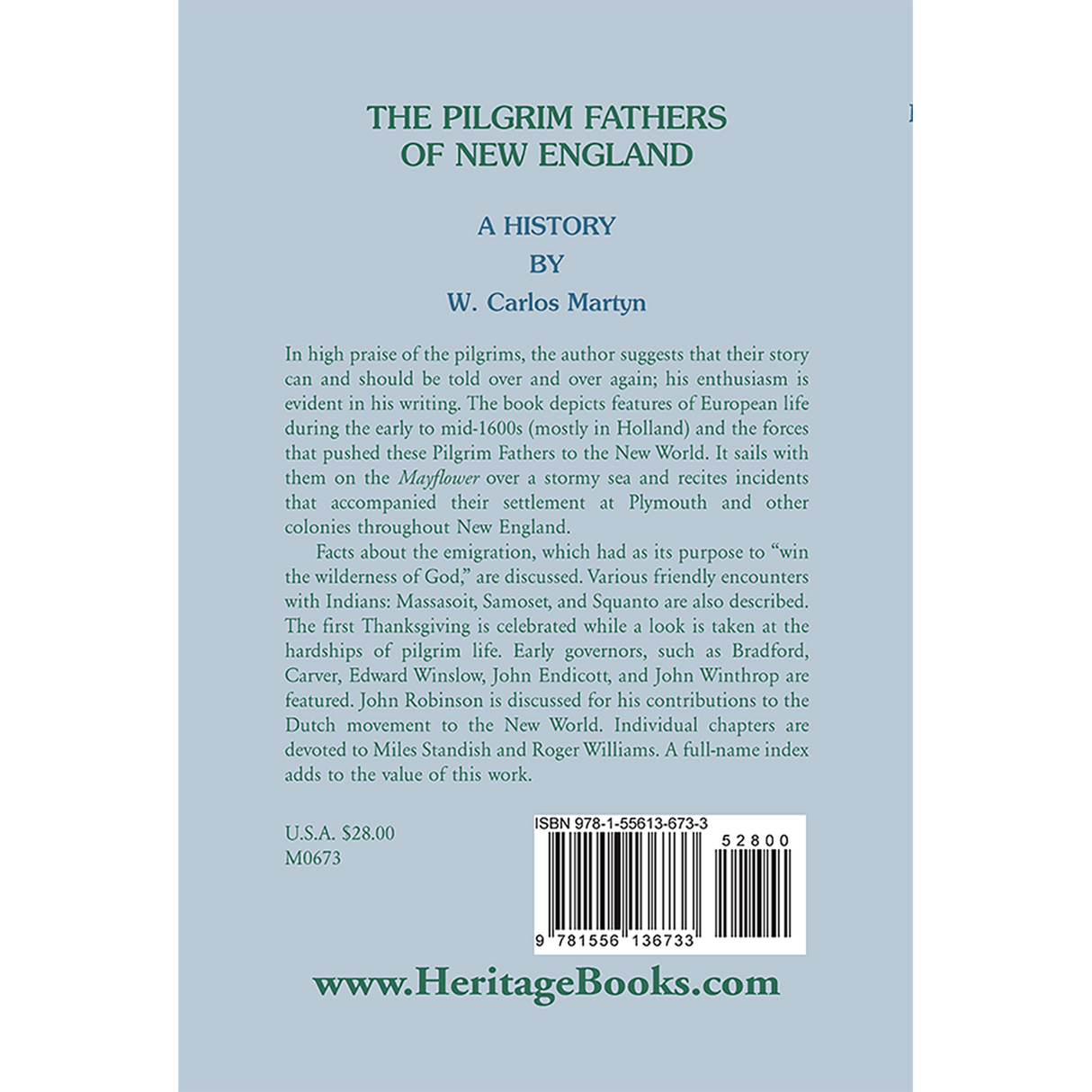 The Pilgrim Fathers of New England: A History back cover