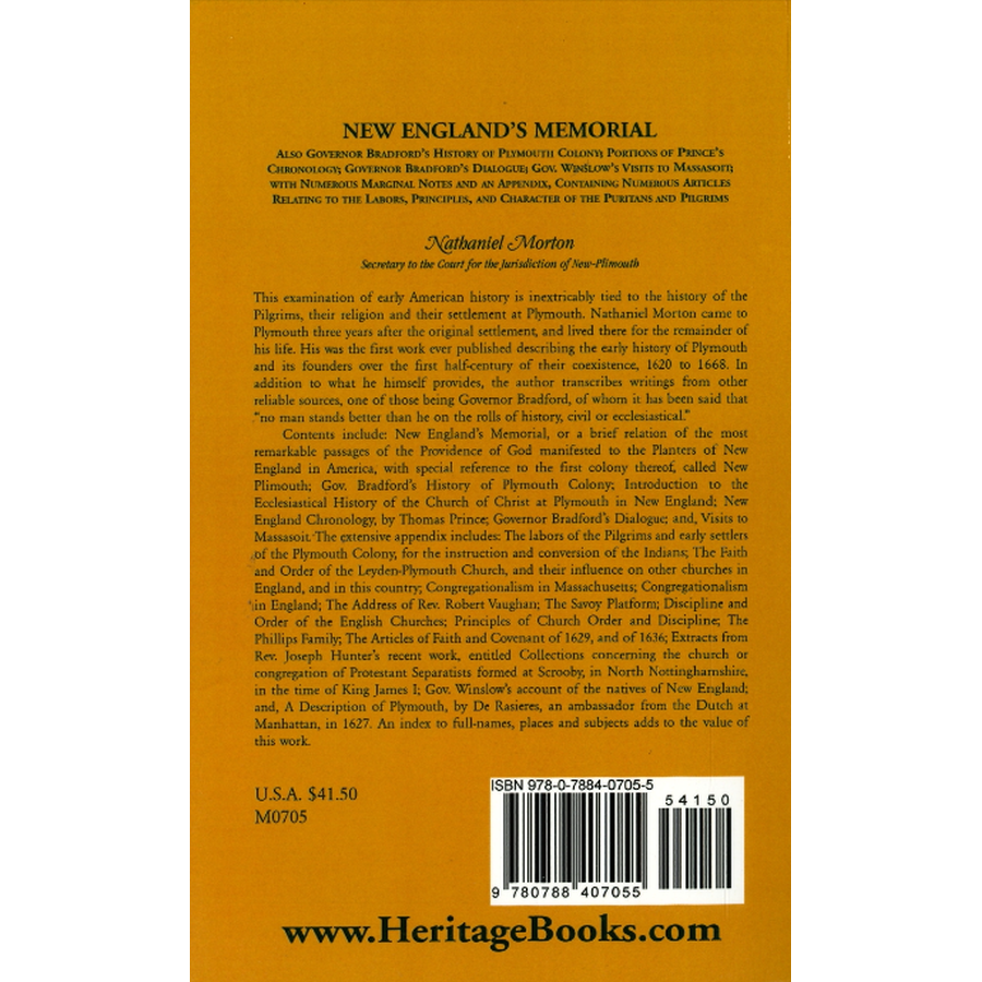 New England's Memorial back cover