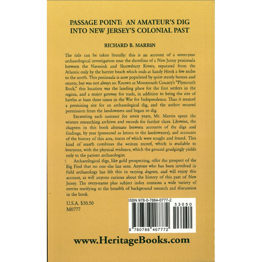 Passage Point: An Amateur's Dig Into New Jersey's Colonial Past back cover