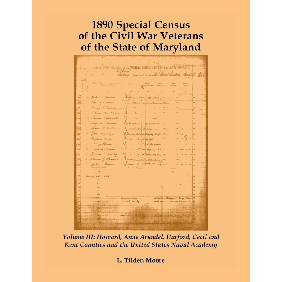 1890 Special Census of the Civil War Veterans of the State of Maryland: Volume III