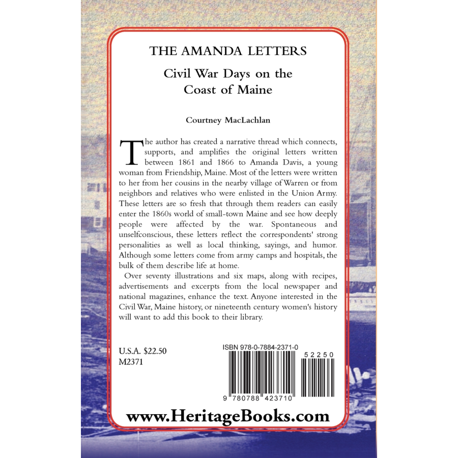 The Amanda Letters: Civil War Days on the Coast of Maine back cover