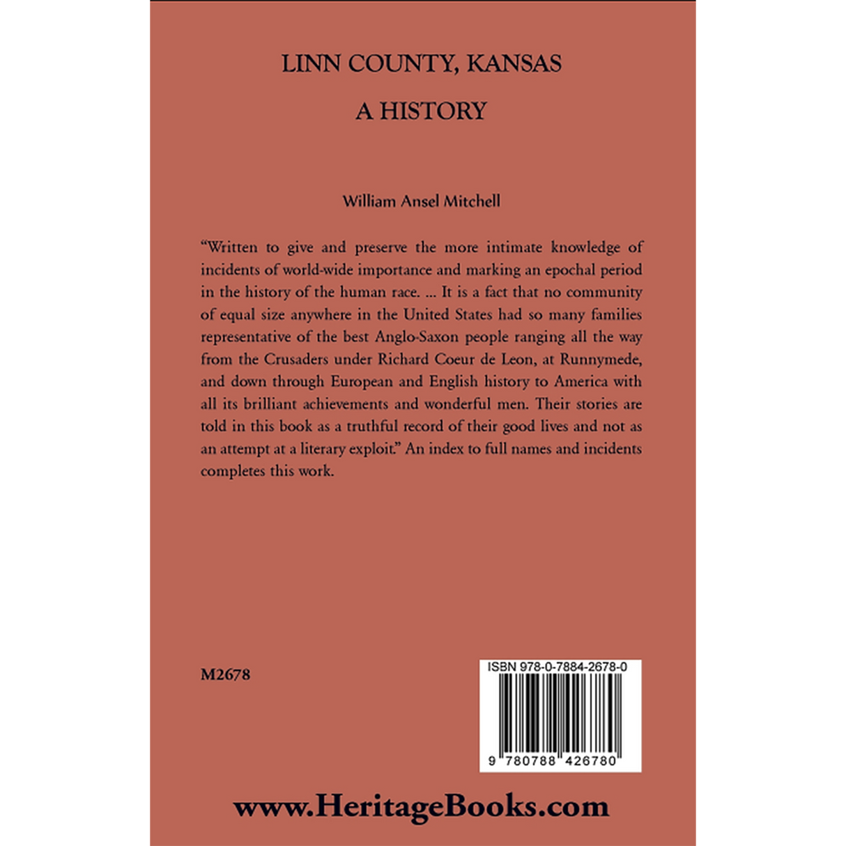 Linn County, Kansas: A History back cover