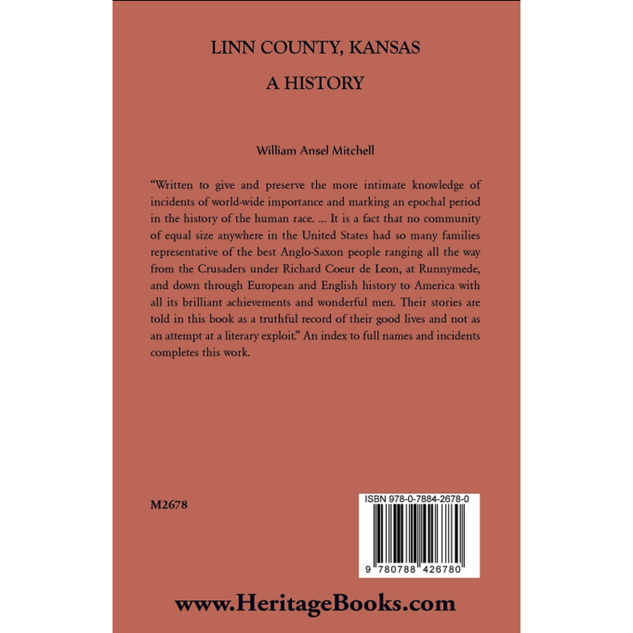 Linn County, Kansas: A History back cover