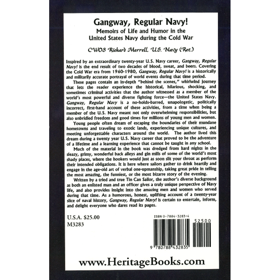 Gangway Regular Navy! Memoirs of Life and Humor in the United States Navy during the Cold War back cover