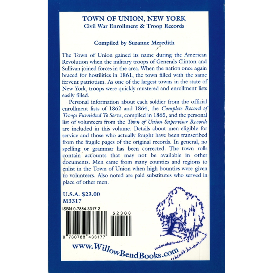 Town of Union, New York: Civil War Enrollment and Troop Records back cover