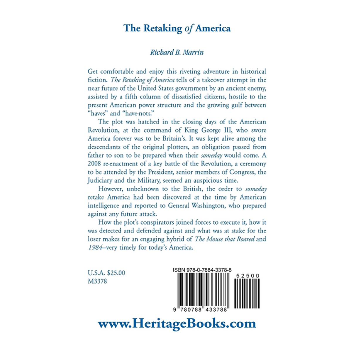 The Retaking of America back cover
