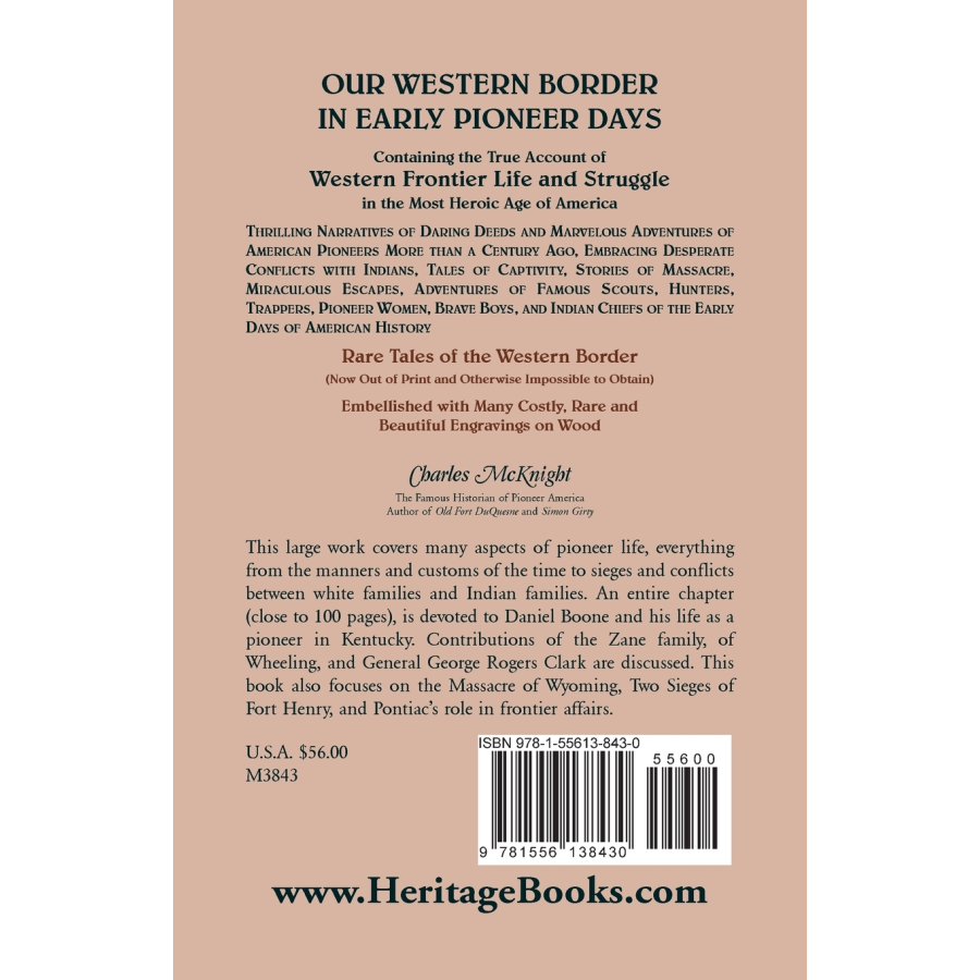 Our Western Border in Early Pioneer Days back cover
