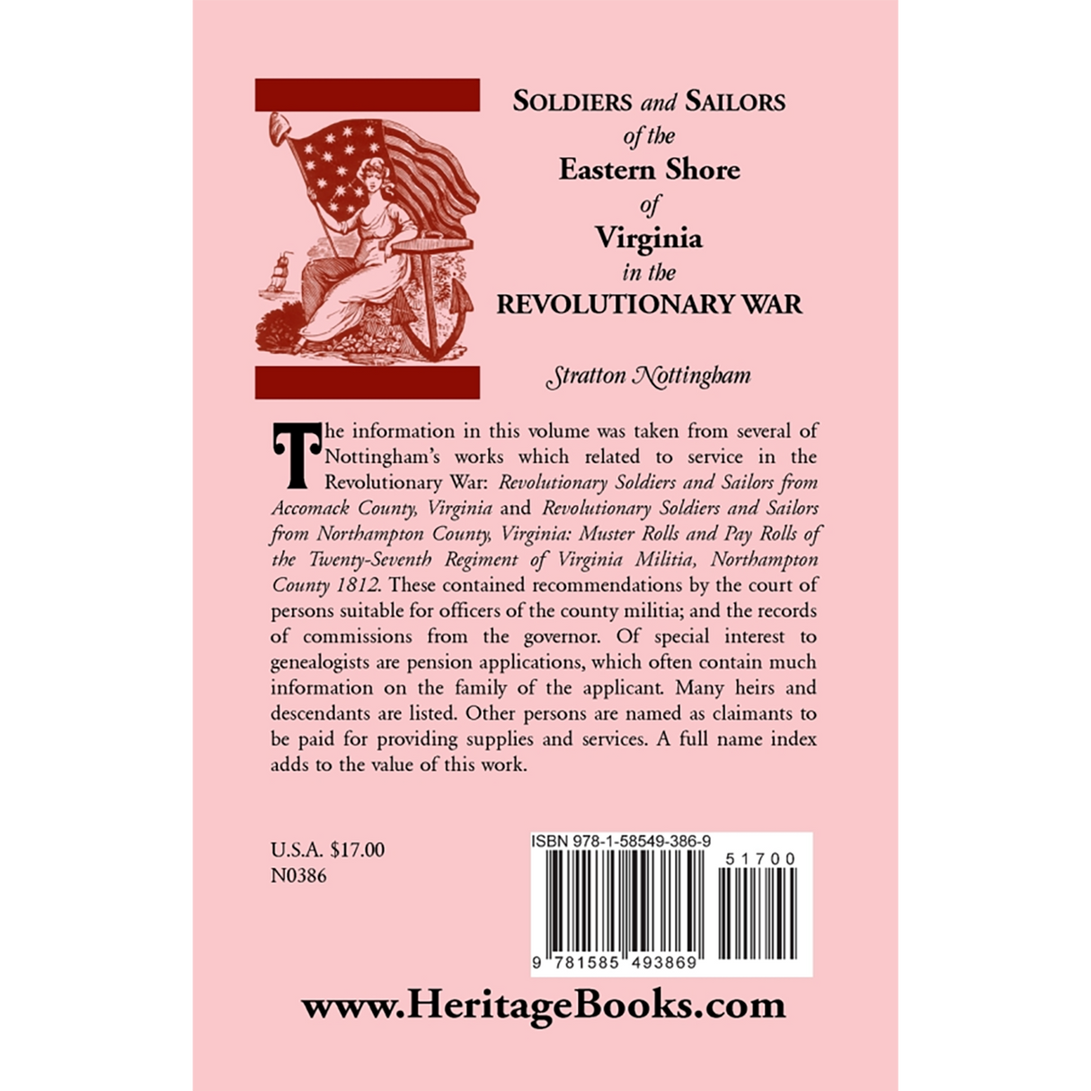Soldiers and Sailors of the Eastern Shore of Virginia in the Revolutionary War back cover