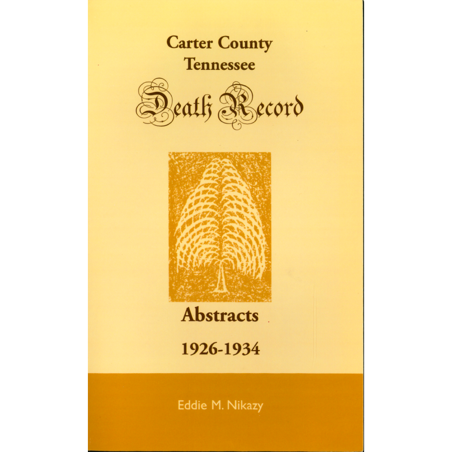 Carter County, Tennessee Death Record, 1926-1934