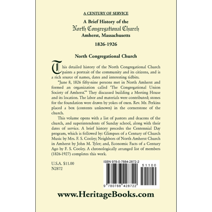 A Brief History of the North Congregational Church, Amherst, Massachusetts