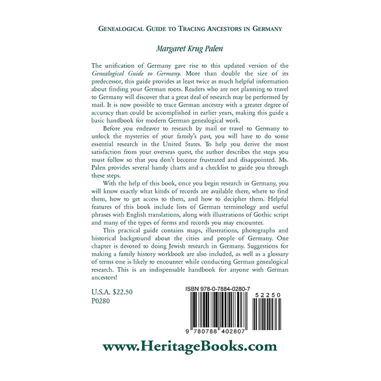 Genealogical Guide to Tracing Ancestors in Germany back cover