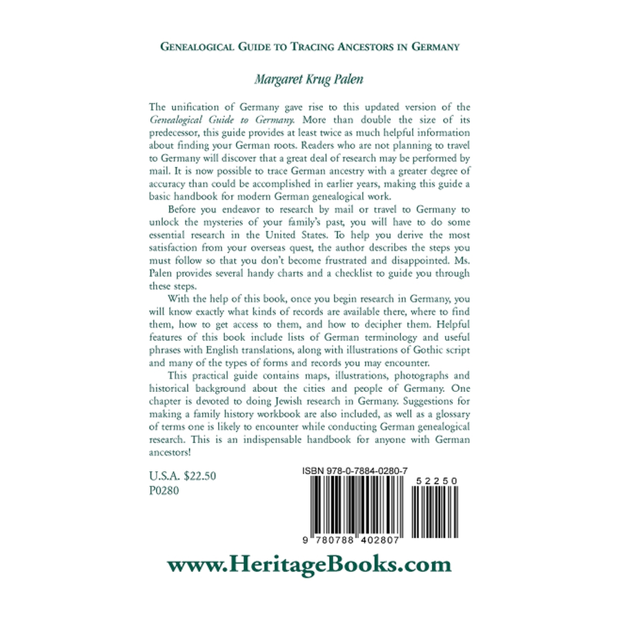 Genealogical Guide to Tracing Ancestors in Germany back cover