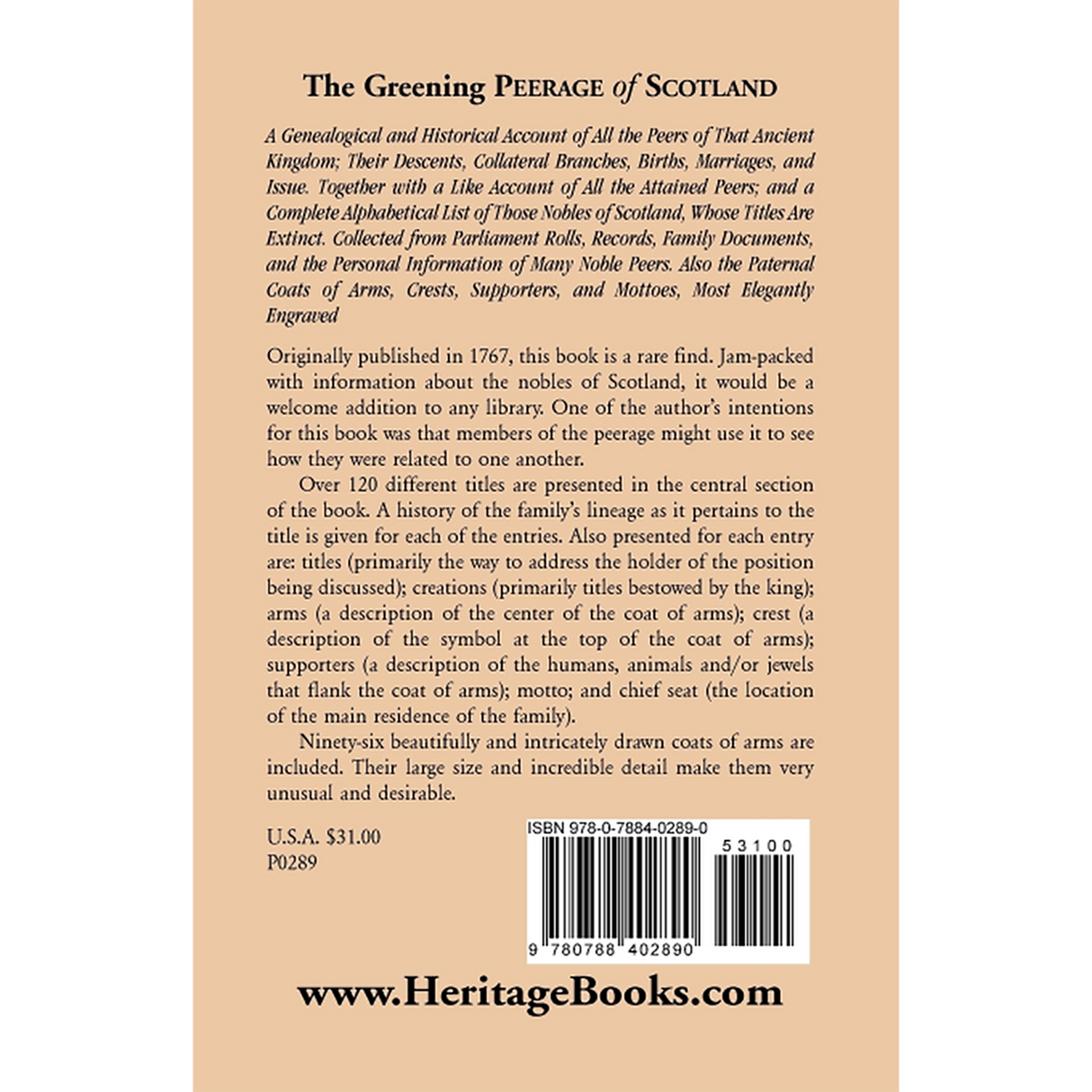 The Greening Peerage of Scotland back cover
