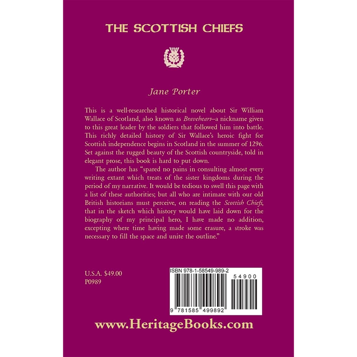 The Scottish Chiefs back cover