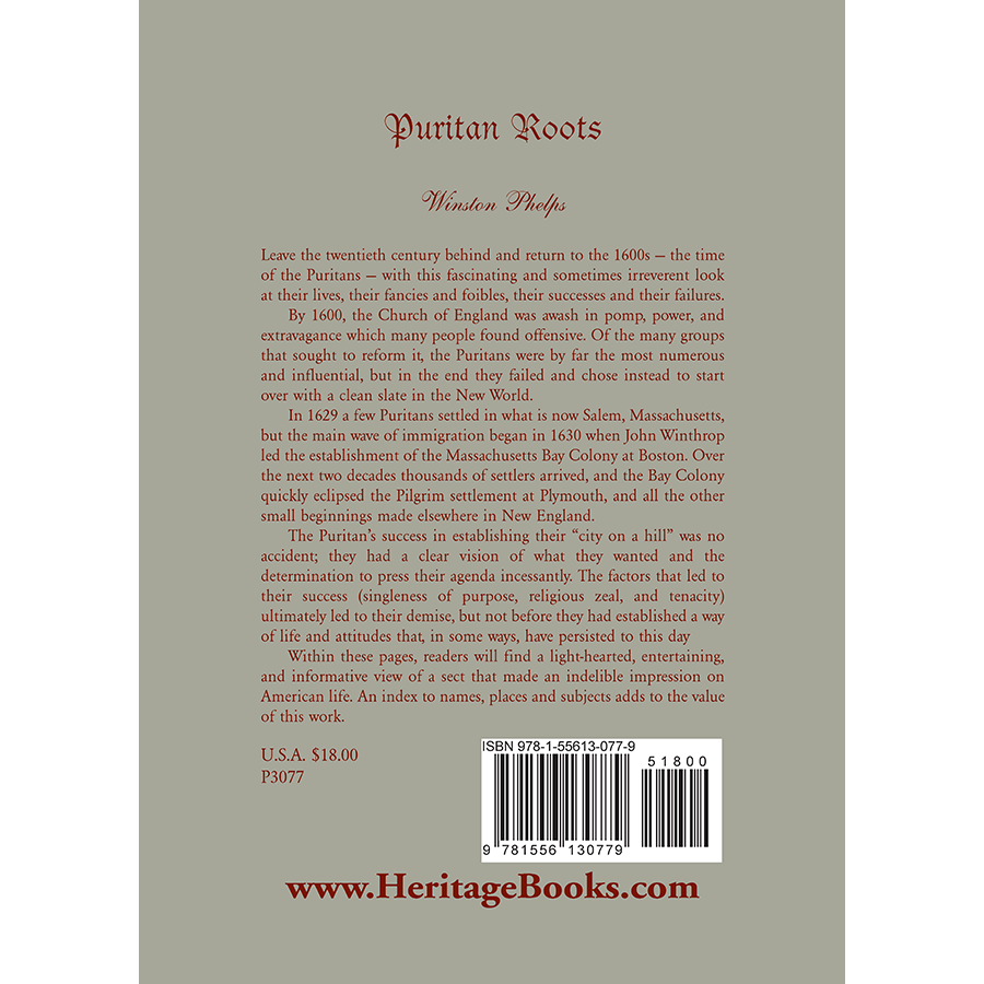 Puritan Roots back cover