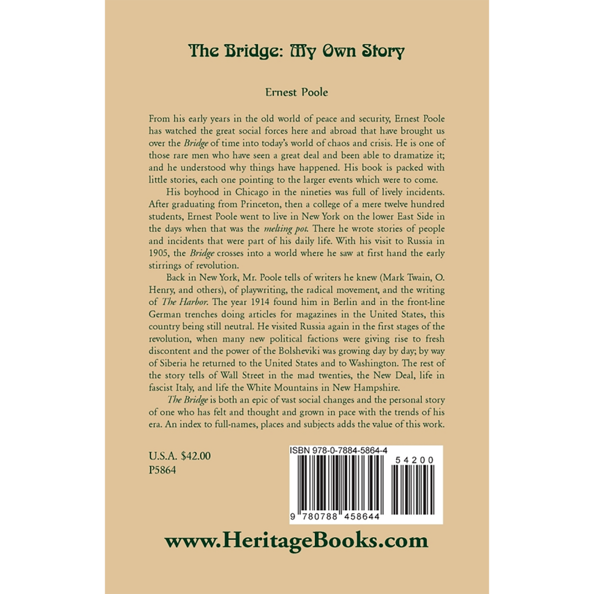 The Bridge: My Own Story back cover