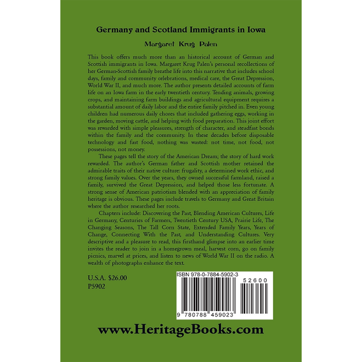 Germany and Scotland Immigrants to Iowa back cover