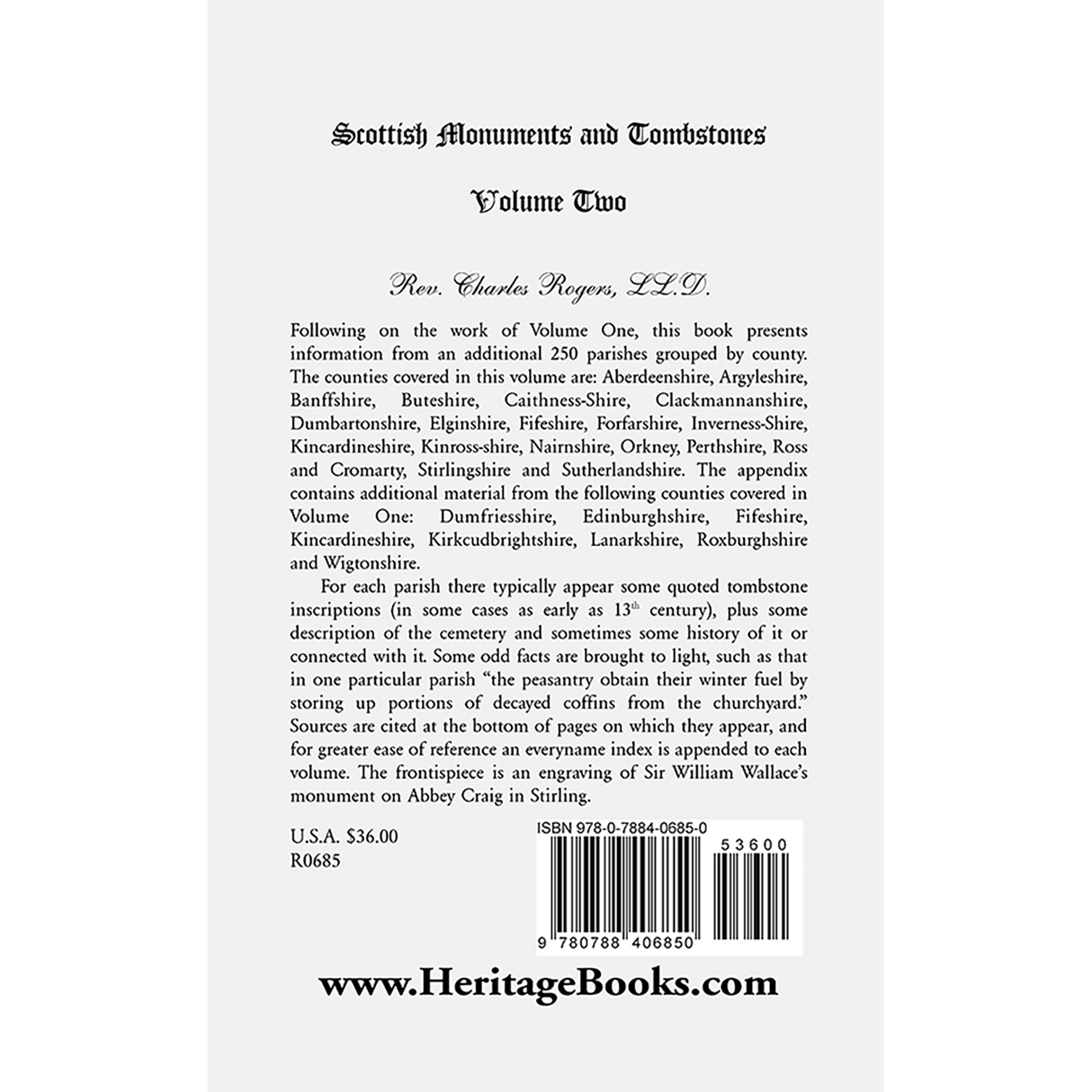 Scottish Monuments and Tombstones, Volume 2 back cover