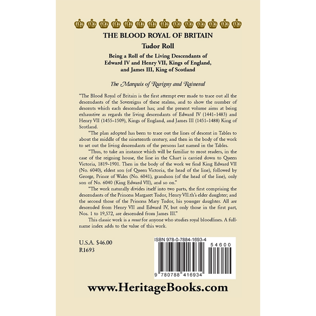 The Blood Royal of Britain: Tudor Roll back cover