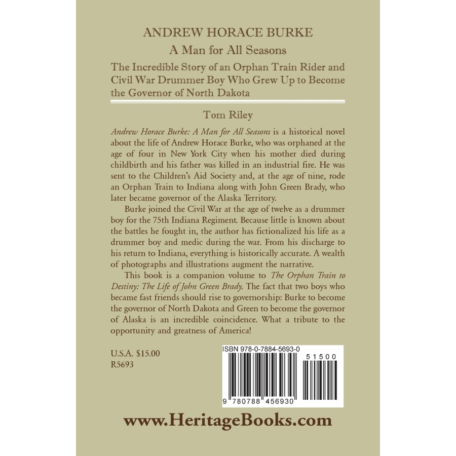 Andrew Horace Burke: A Man For All Seasons back cover