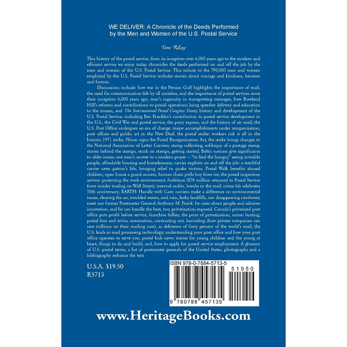 We Deliver: A Chronicle of the Deeds Performed by the Men and Women of the U.S. Postal Service back cover