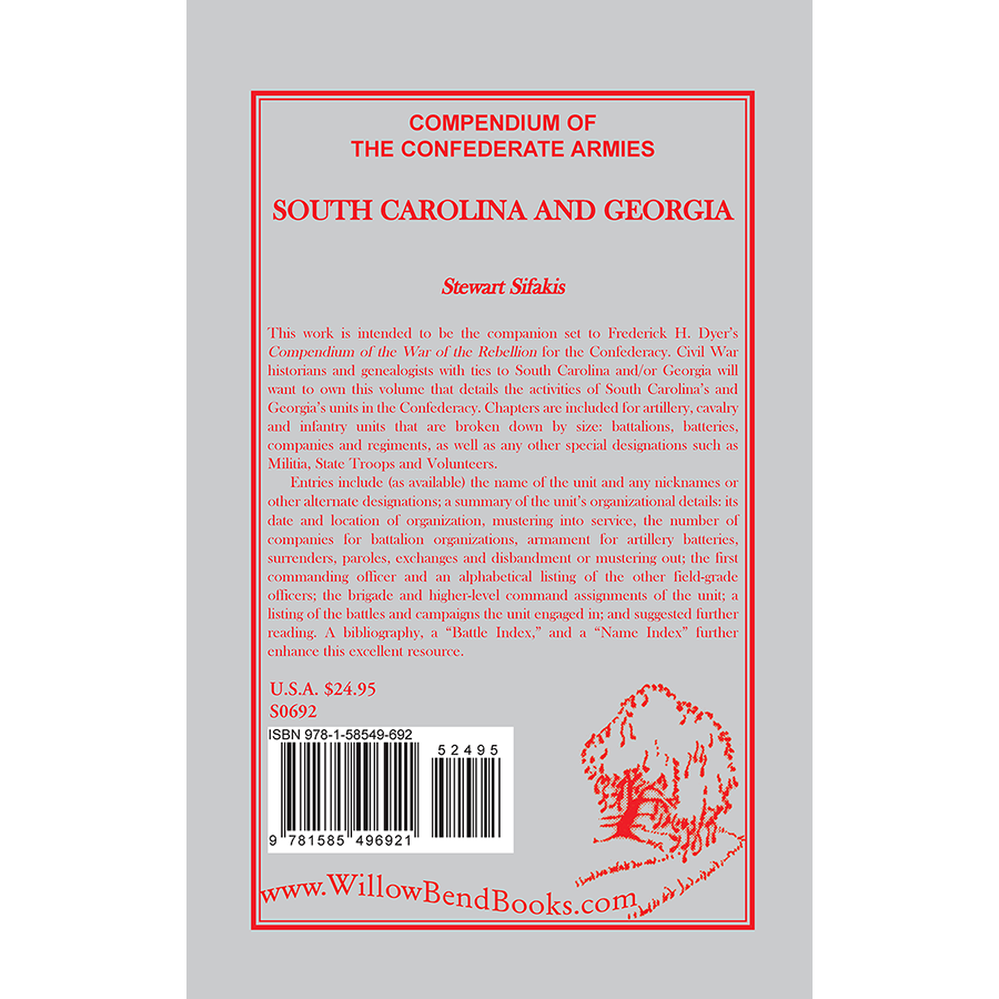 Compendium of the Confederate Armies: South Carolina and Georgia back cover