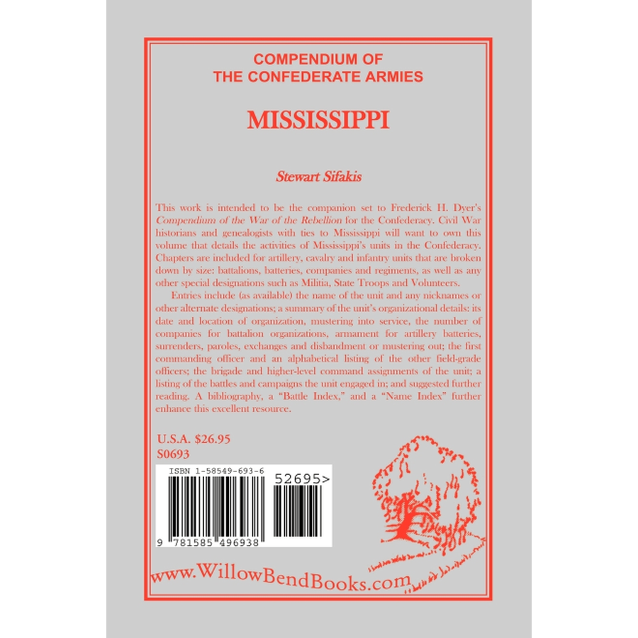Compendium of the Confederate Armies: Mississippi back cover