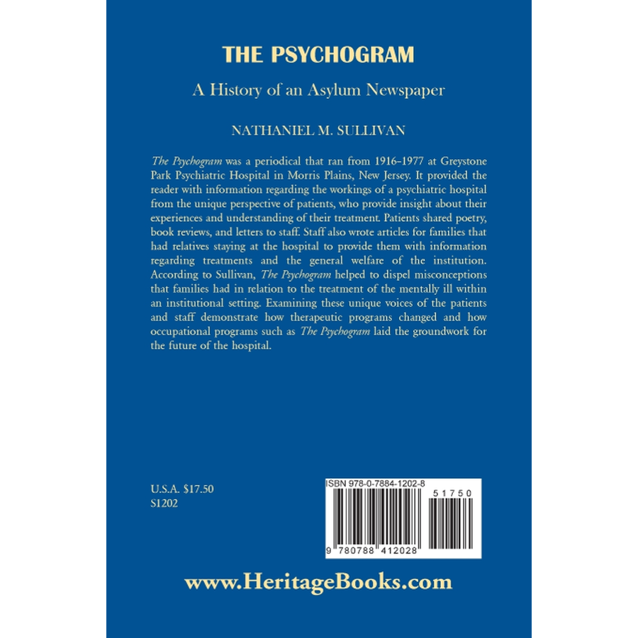 The Psychogram, A History of an Asylum Newspaper back cover