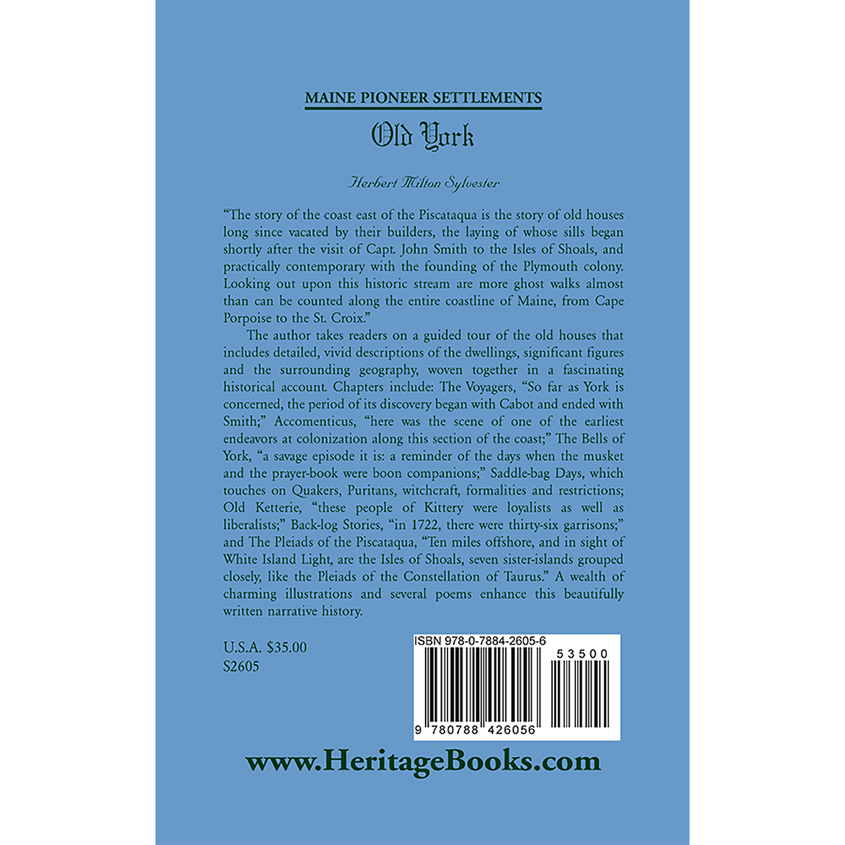 Maine Pioneer Settlements: Old York back cover
