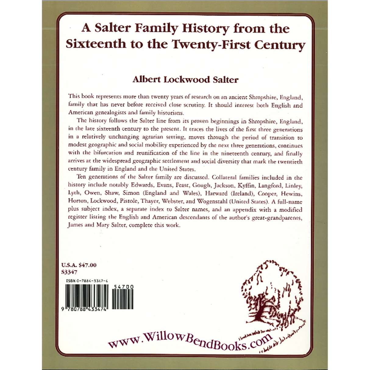 A Salter Family History back cover
