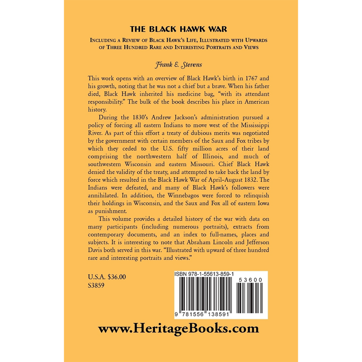 The Black Hawk War back cover
