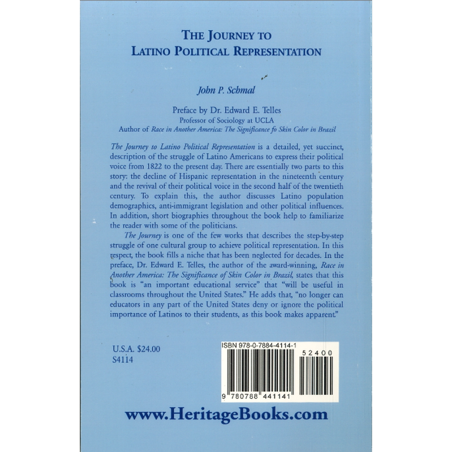 The Journey to Latino Political Representation back cover