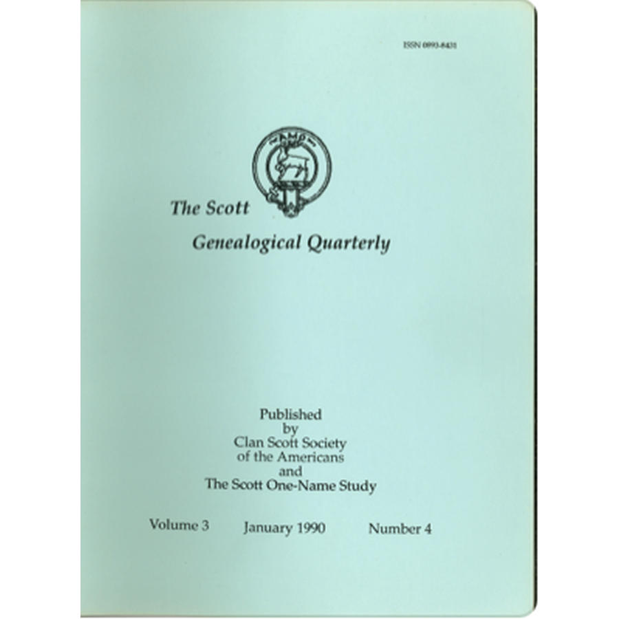 The Scott Genealogical Quarterly: Volume 3, Number 4, January 1990