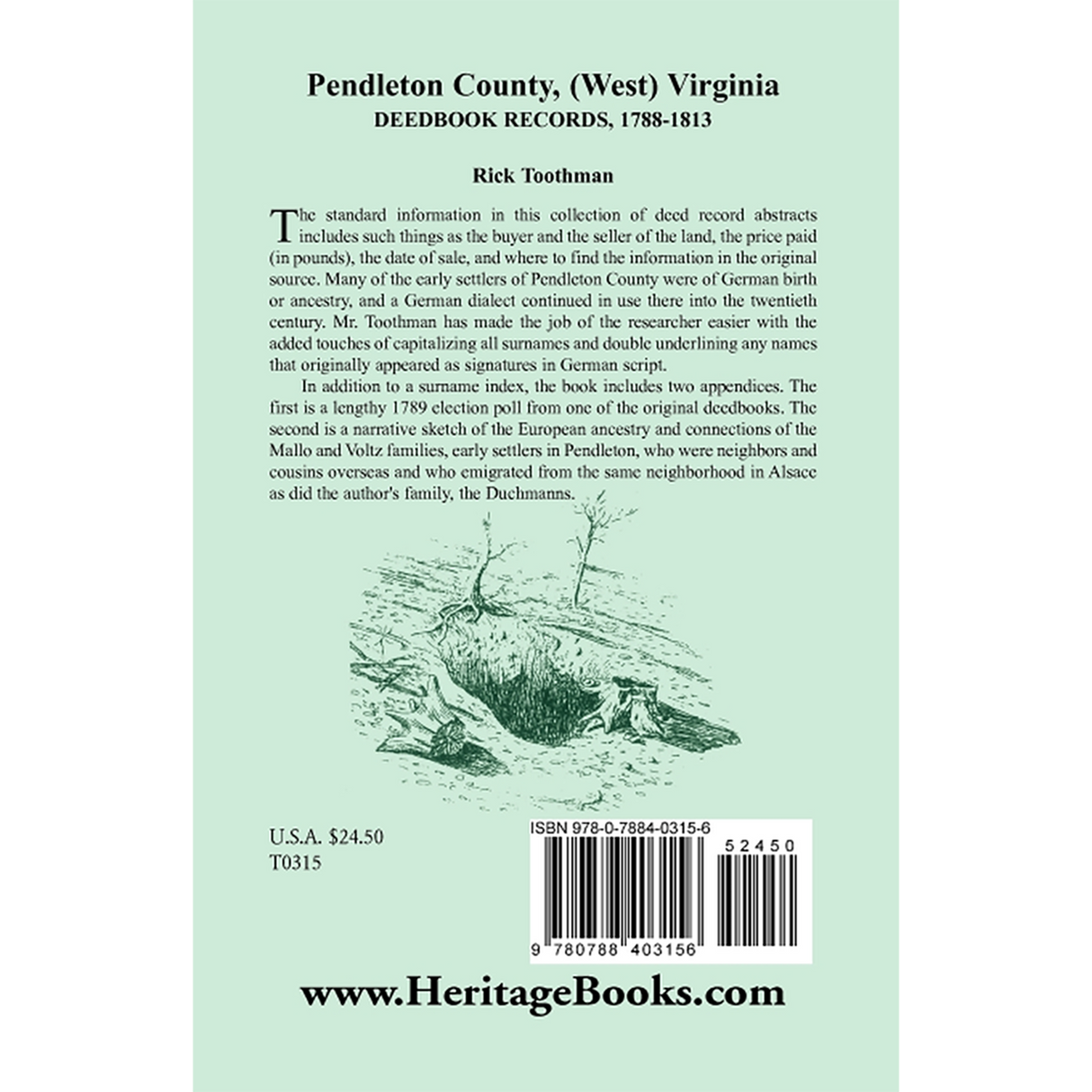 Pendleton County, (West) Virginia, Deedbook Records, 1788-1813 back cover