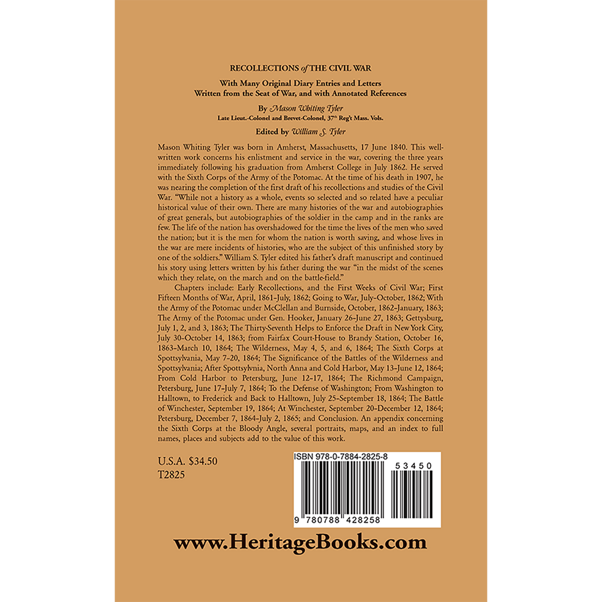Recollections of the Civil War back cover