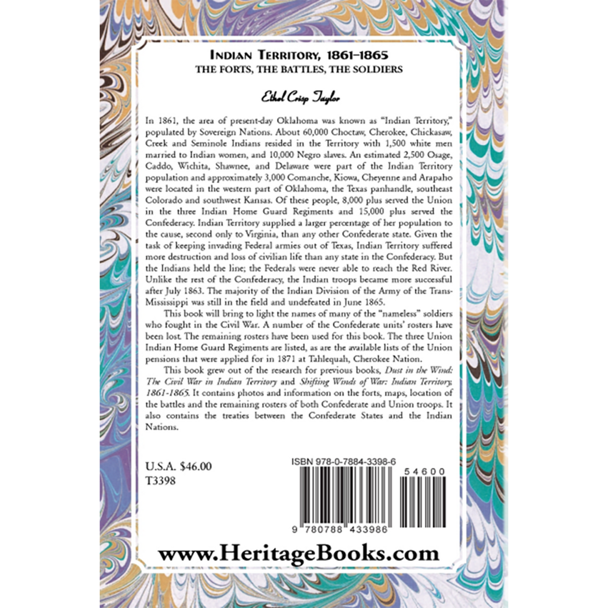 Indian Territory, 1861-1865: The Forts, The Battles, The Soldiers back cover