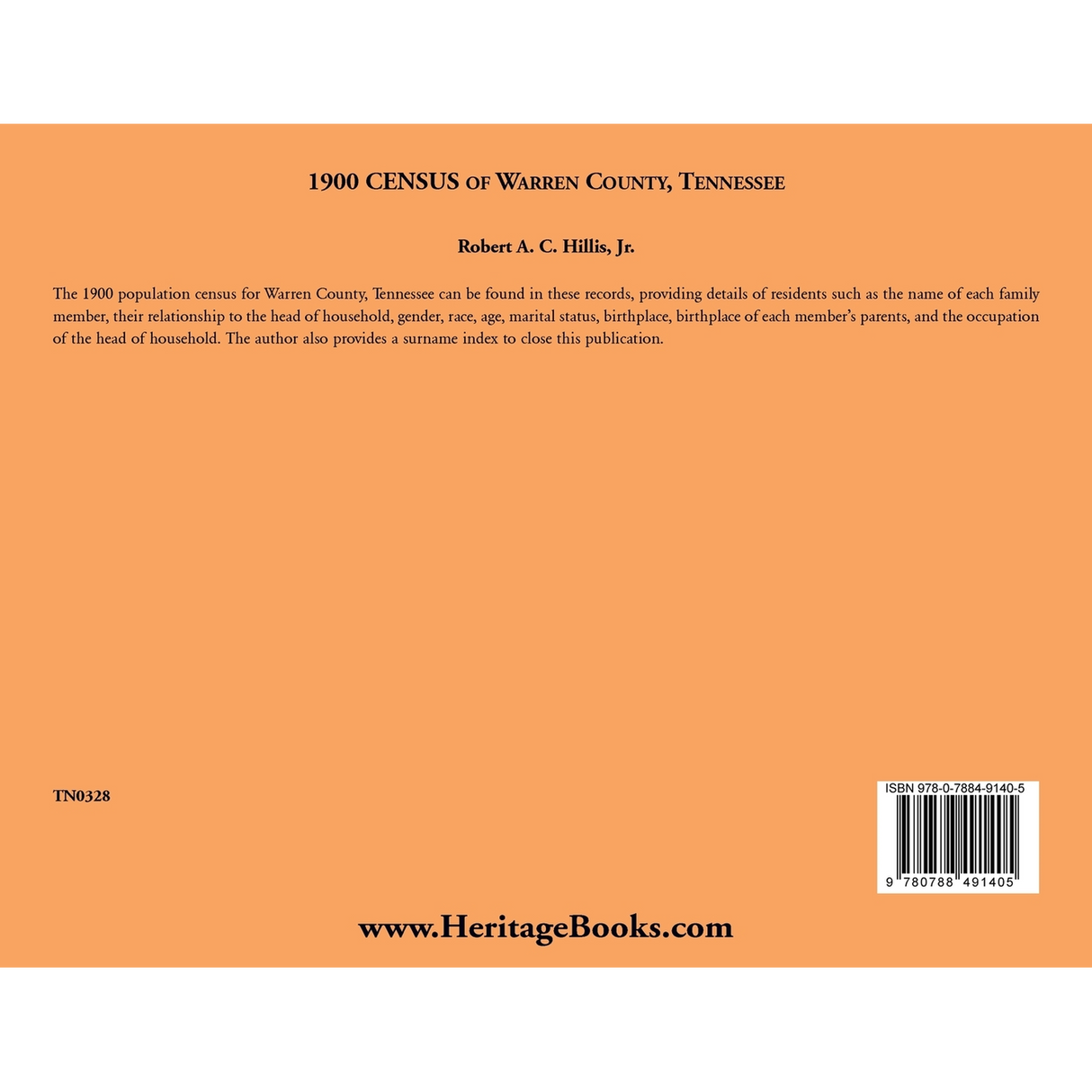 1900 Census of Warren County, Tennessee back cover